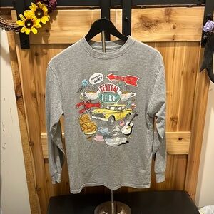 FRIENDS Gray Long Sleeve Tee with Central Perk Graphic